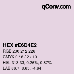 颜色代码: HEX #E6D4E2 | qconv.com