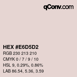 Color code: HEX #E6D5D2 | qconv.com