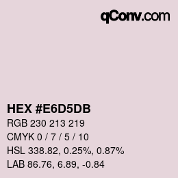 カラーコード: HEX #E6D5DB | qconv.com
