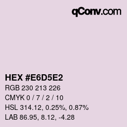 カラーコード: HEX #E6D5E2 | qconv.com