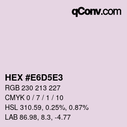 カラーコード: HEX #E6D5E3 | qconv.com