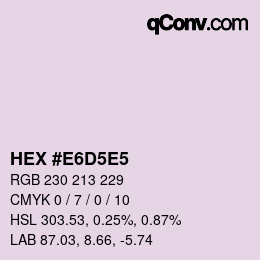 カラーコード: HEX #E6D5E5 | qconv.com