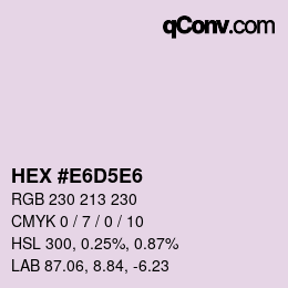 Color code: HEX #E6D5E6 | qconv.com