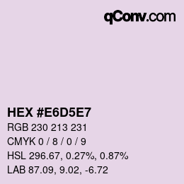 カラーコード: HEX #E6D5E7 | qconv.com