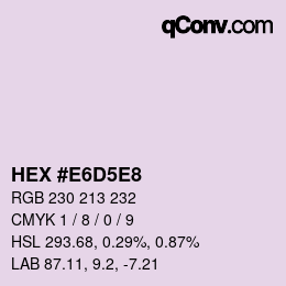 Color code: HEX #E6D5E8 | qconv.com