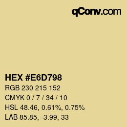 Color code: HEX #E6D798 | qconv.com