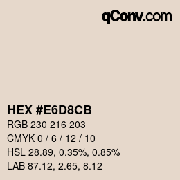 カラーコード: HEX #E6D8CB | qconv.com