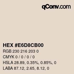 Color code: HEX #E6D8CB00 | qconv.com