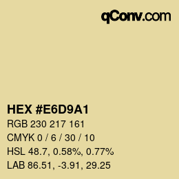 Color code: HEX #E6D9A1 | qconv.com