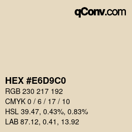 Color code: HEX #E6D9C0 | qconv.com
