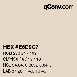 Color code: HEX #E6D9C7 | qconv.com