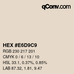 Color code: HEX #E6D9C9 | qconv.com