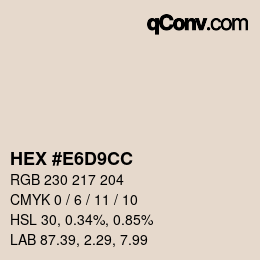 Color code: HEX #E6D9CC | qconv.com