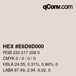 Code couleur: HEX #E6D9D000 | qconv.com