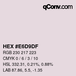 Color code: HEX #E6D9DF | qconv.com
