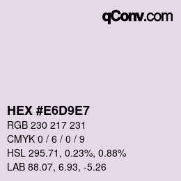 Color code: HEX #E6D9E7 | qconv.com