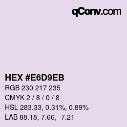 Color code: HEX #E6D9EB | qconv.com