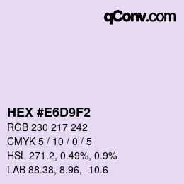 Color code: HEX #E6D9F2 | qconv.com