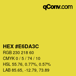 Color code: HEX #E6DA3C | qconv.com