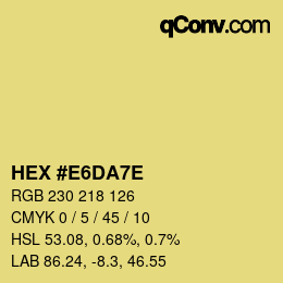 Color code: HEX #E6DA7E | qconv.com