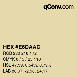 カラーコード: HEX #E6DAAC | qconv.com
