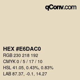 Color code: HEX #E6DAC0 | qconv.com