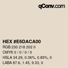 Color code: HEX #E6DACA00 | qconv.com