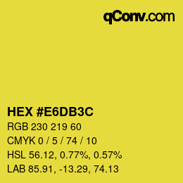 Color code: HEX #E6DB3C | qconv.com