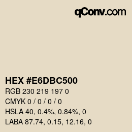 Color code: HEX #E6DBC500 | qconv.com