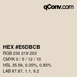 Color code: HEX #E6DBCB | qconv.com