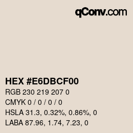 Código de color: HEX #E6DBCF00 | qconv.com