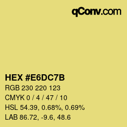 颜色代码: HEX #E6DC7B | qconv.com