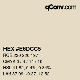 Color code: HEX #E6DCC5 | qconv.com