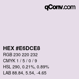 カラーコード: HEX #E6DCE8 | qconv.com