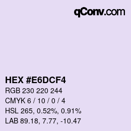 Color code: HEX #E6DCF4 | qconv.com