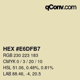 颜色代码: HEX #E6DFB7 | qconv.com