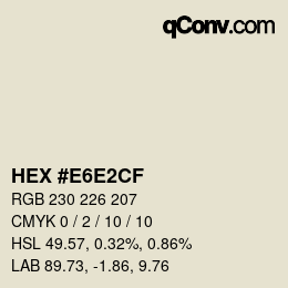 カラーコード: HEX #E6E2CF | qconv.com