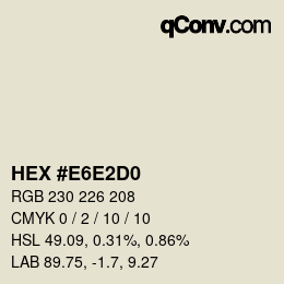 カラーコード: HEX #E6E2D0 | qconv.com