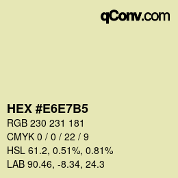 カラーコード: HEX #E6E7B5 | qconv.com