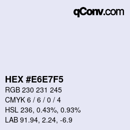 颜色代码: HEX #E6E7F5 | qconv.com