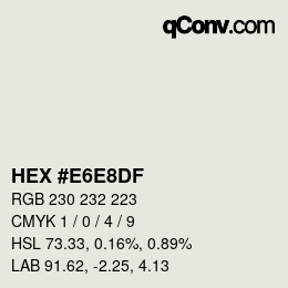 Código de color: HEX #E6E8DF | qconv.com