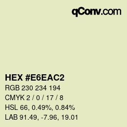 カラーコード: HEX #E6EAC2 | qconv.com