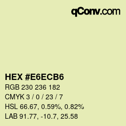 カラーコード: HEX #E6ECB6 | qconv.com