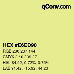 Color code: HEX #E6ED90 | qconv.com