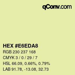 Color code: HEX #E6EDA8 | qconv.com