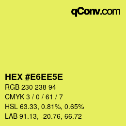 Código de color: HEX #E6EE5E | qconv.com