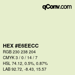 Color code: HEX #E6EECC | qconv.com