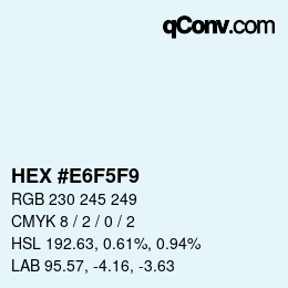 Color code: HEX #E6F5F9 | qconv.com