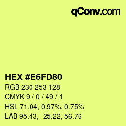 カラーコード: HEX #E6FD80 | qconv.com