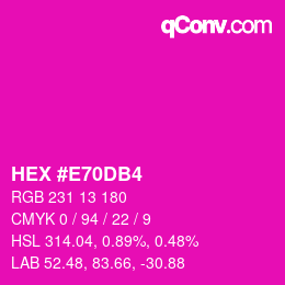Color code: HEX #E70DB4 | qconv.com